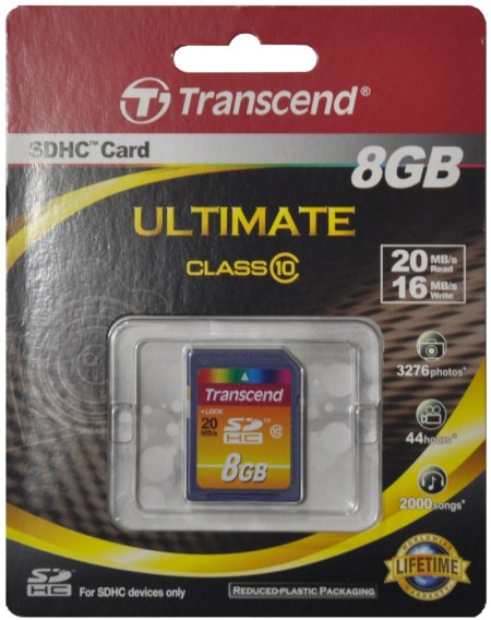Cart&atilde;o de Mem&oacute;ria SDHC 8GB Classe 10 Ultimate Transcend - Alto Desempenho!